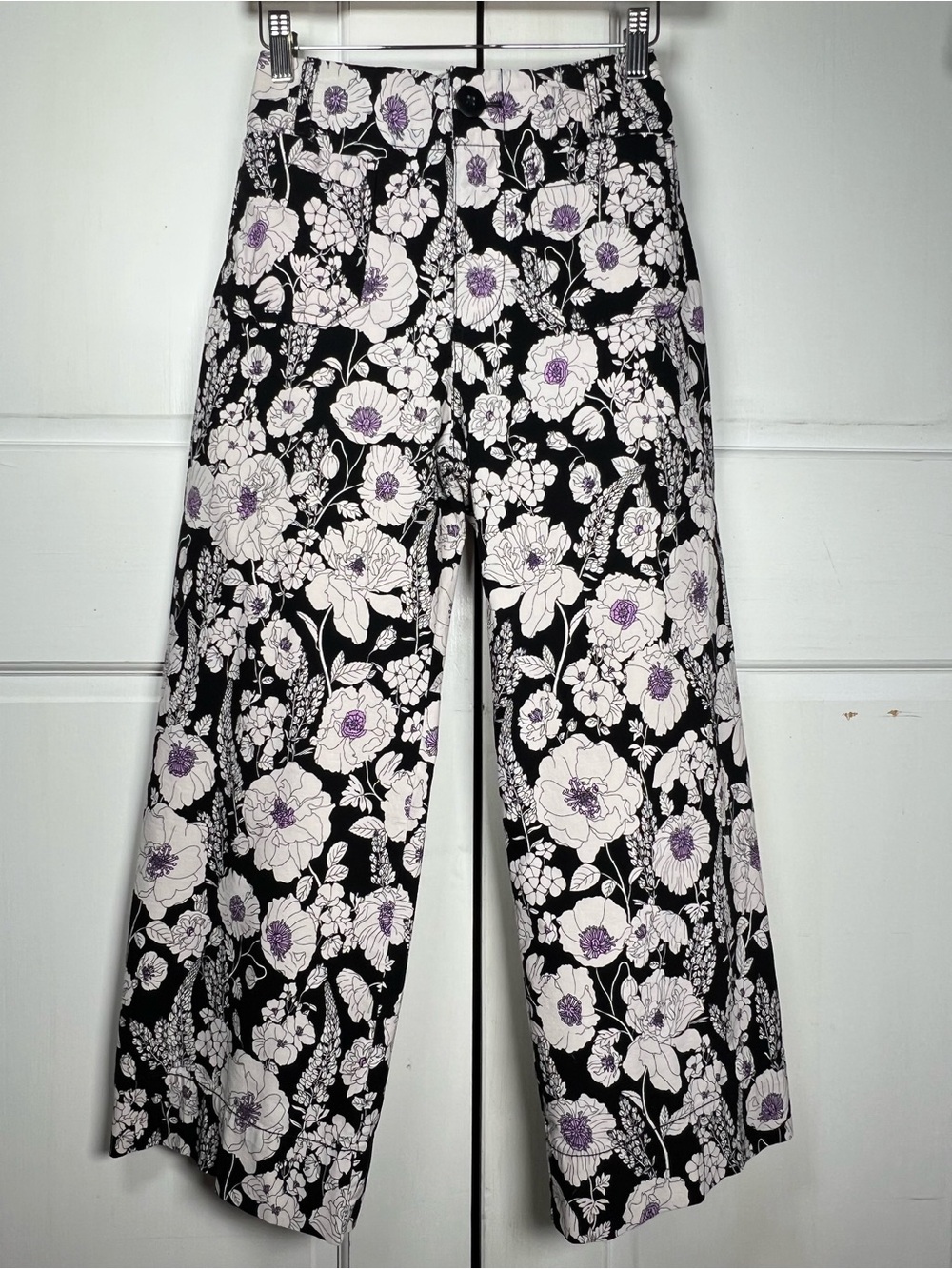 Maeve X Anthropologie The Colette Floral Wide-Leg Crop Size 25P - Picture 3 of 11